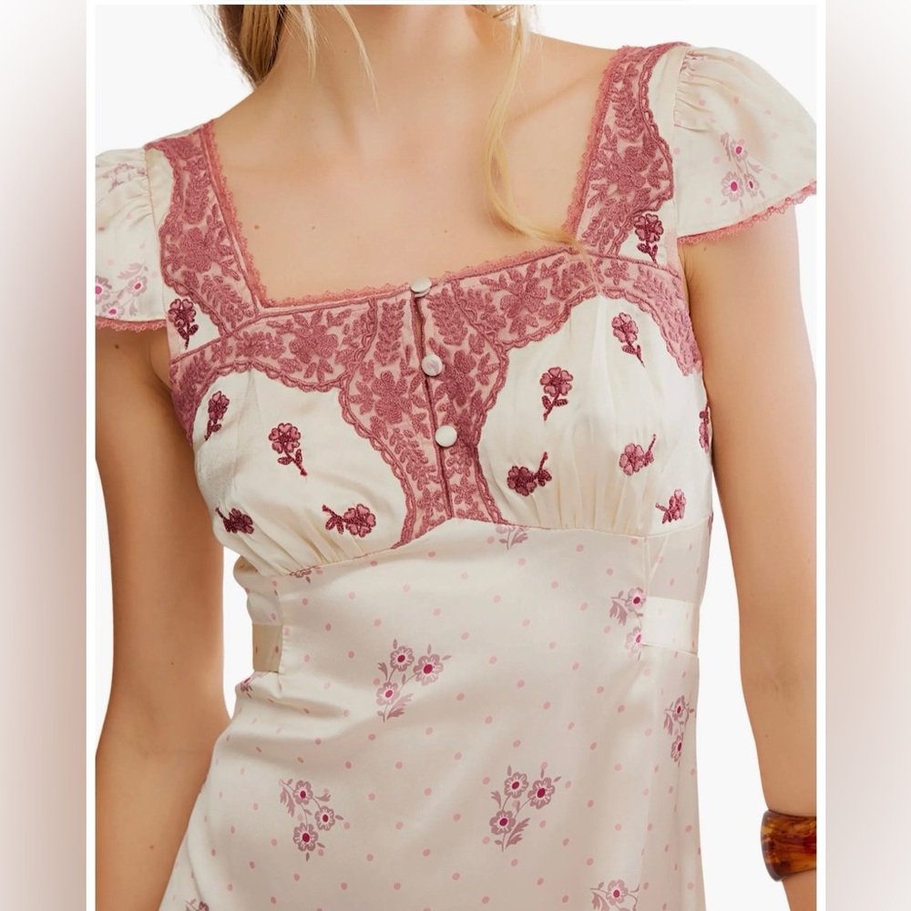 NWT! Free People Haven Embroidered Midi Dress - Picture 3 of 15